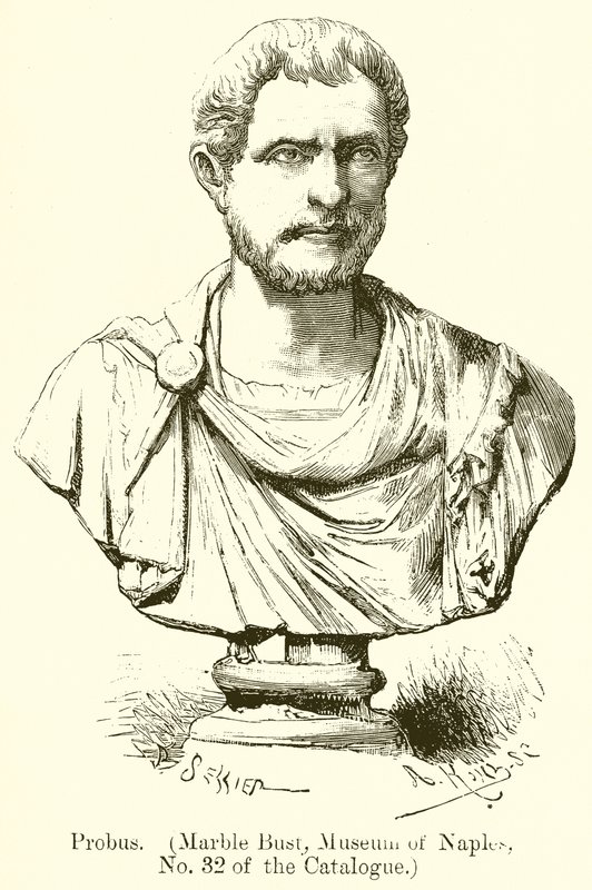 Probus. (Marmorbyste, Museum of Naples, nr. 32 i katalogen) (gravering) av English School