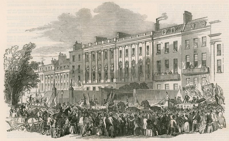 Prosesjon av London Temperance League i Lincolns Inn Fields, London av English School