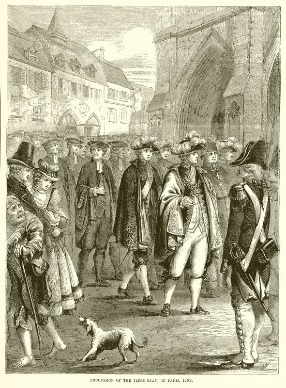 Prosesjon av Tiers Etat, i Paris, 1789 av English School
