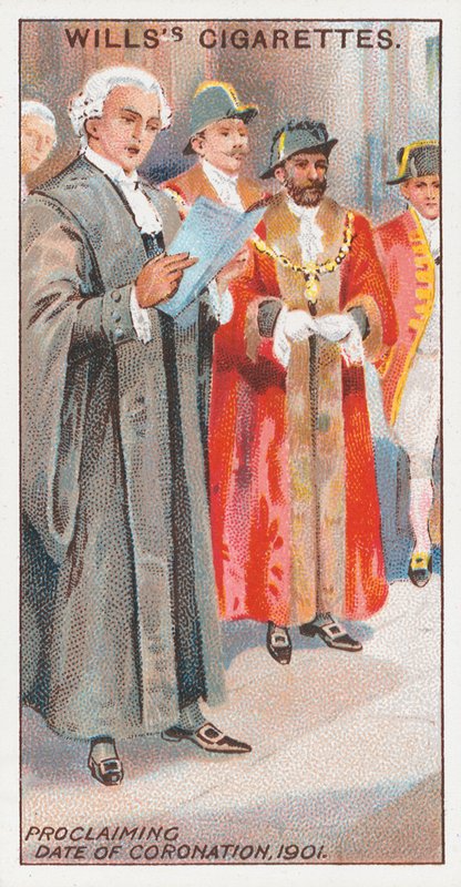 Proklamerer kroningsdatoen, 1901 av English School