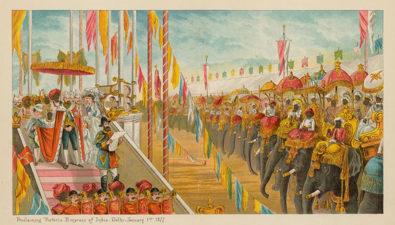 Proklamerer Victoria-keiserinne av India-Delhi- 1. januar 1877 av English School