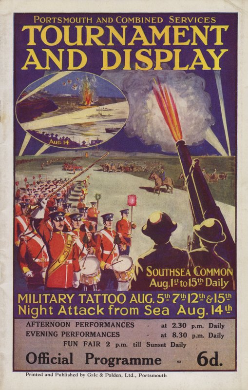 Program for Portsmouth og Combined Services Tournament and Display, Southsea Common, Portsmouth, Hampshire av English School