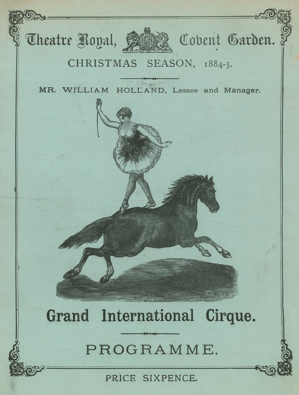 Program for Theatre Royal, Covent Garden, London, julesesongen 1884-85 av English School