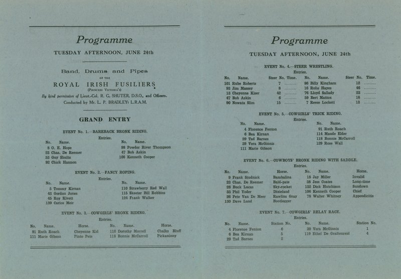 Program for den første internasjonale Rodeo av English School