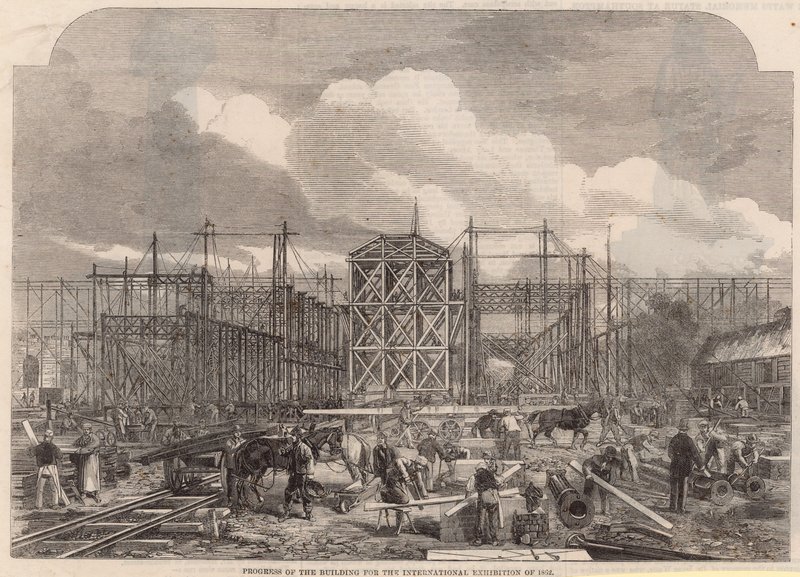 Fremgang på den internasjonale utstillingsbygningen i 1862 av English School