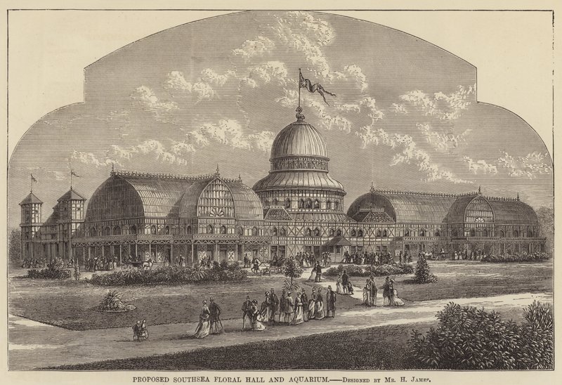 Foreslått Southsea Floral Hall and Aquarium (gravering) av English School