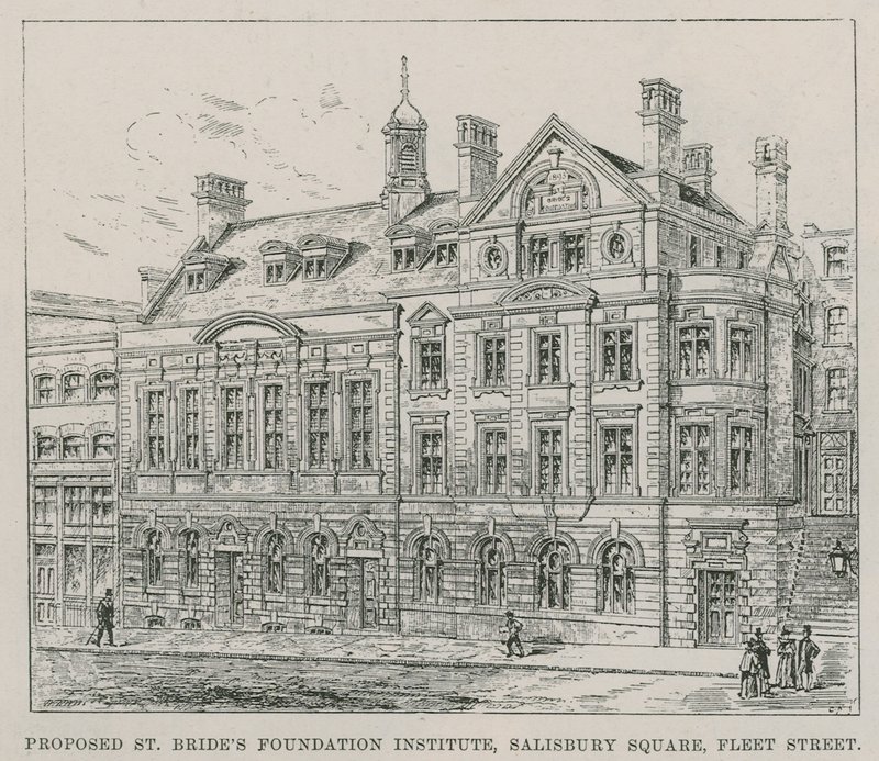 Foreslått St Brides Foundation Institute, Salisbury Square, Fleet Street av English School