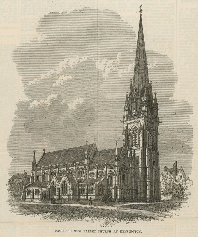 Foreslått ny sognekirke i Kensington av English School
