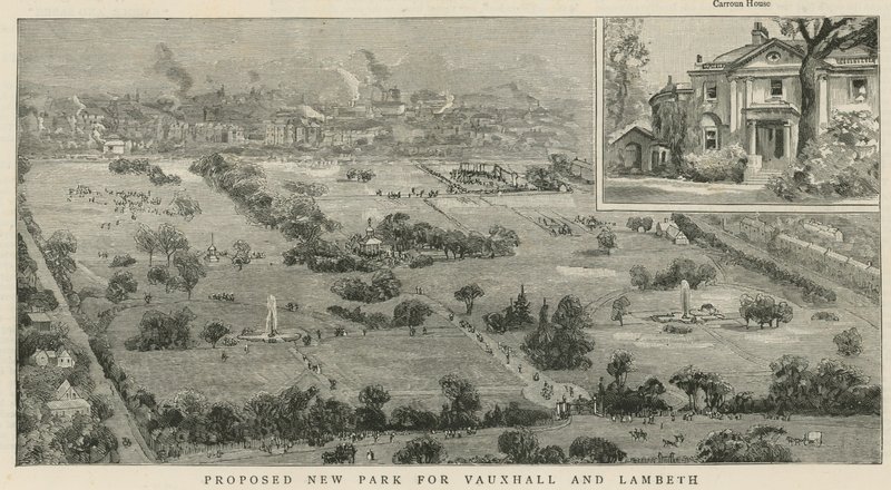 Foreslått ny park for Vauxhall og Lambeth av English School