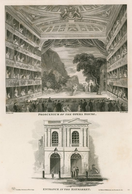 Proscenium til det italienske operahuset (Hennes Majestets teater) av English School