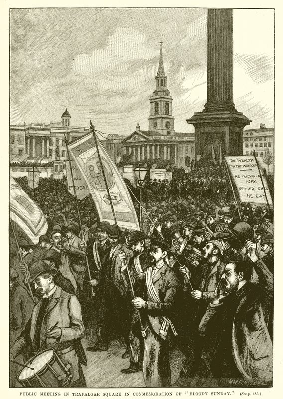 Offentlig møte på Trafalgar Square til minne om Bloody Sunday av English School
