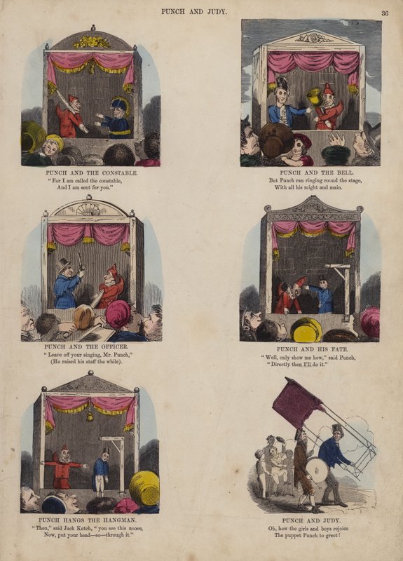 Punch and Judy Show (farget gravering) av English School