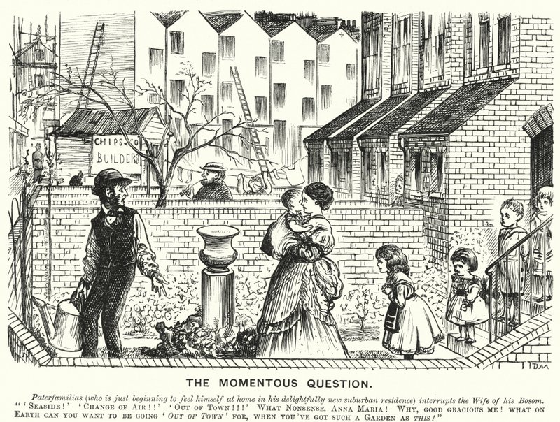 Punch tegneserie: The Momentous Question (gravering) av English School