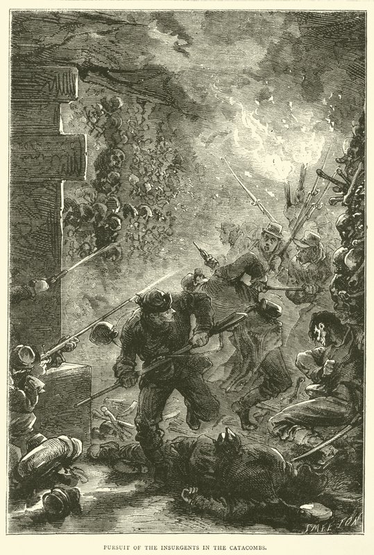 Forfølgelse av opprørerne i katakombene, mai 1871 av English School