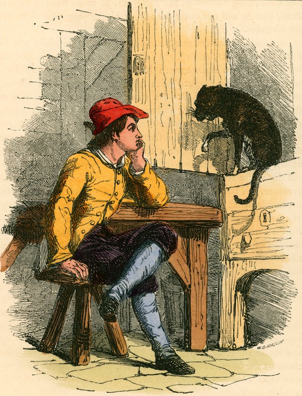 Puss trøster sin herre av English School