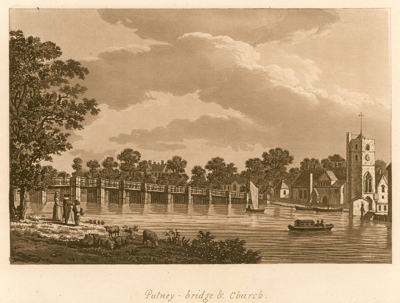 Putney Bridge and Church, London av English School