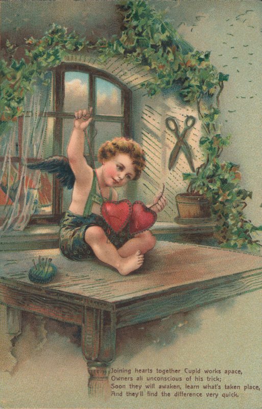 Putto forener hjerter av English School