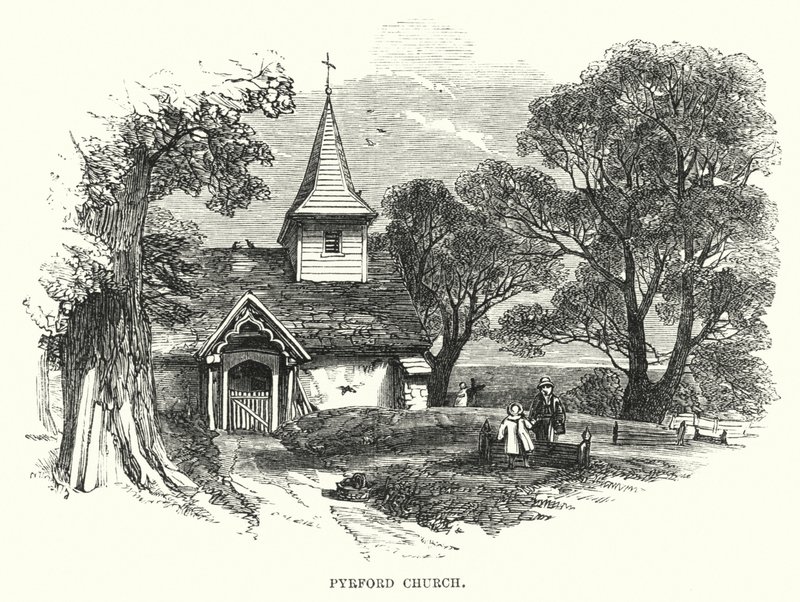 Pyrford Church (gravering) av English School
