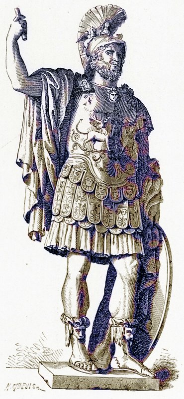 Pyrrhus, illustrasjon fra History of Rome av Victor Duruy, utgitt 1884 (digitalt forbedret bilde) av English School