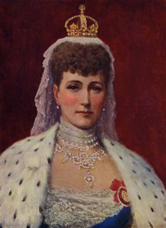Dronning Alexandra (farge litho) av English School