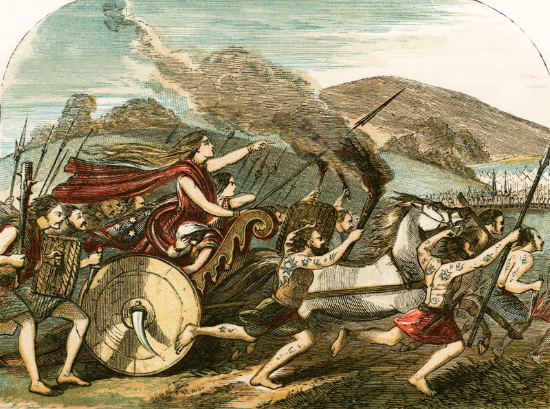 Dronning Boadicea ledet britene mot romerne av English School