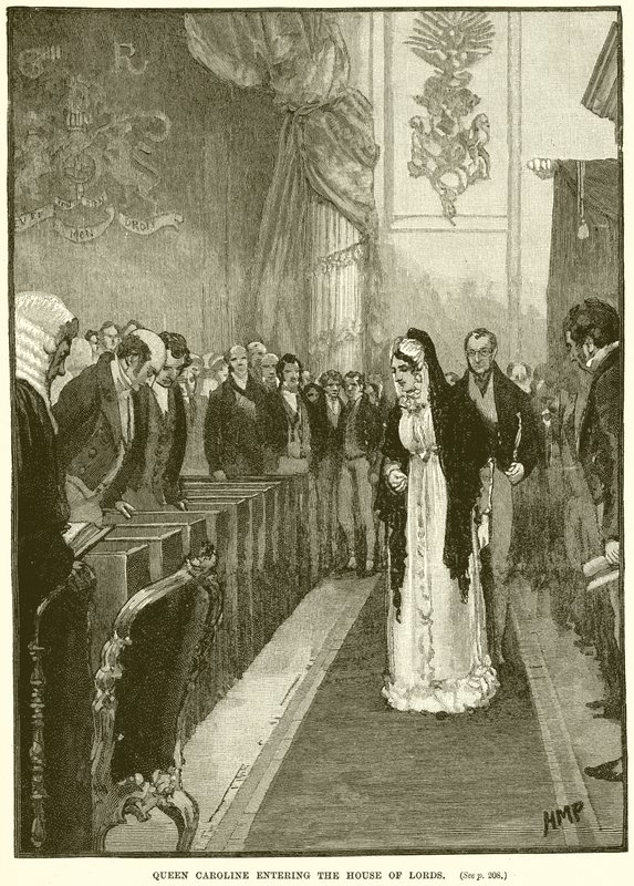 Dronning Caroline går inn i House of Lords av English School