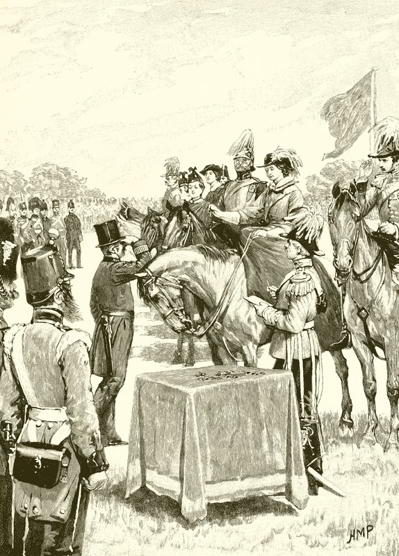 Dronning Victoria presiderer ved den første utdelingen av Victoria-korset av English School