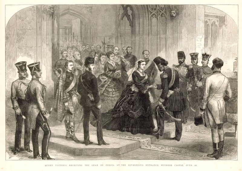 Dronning Victoria mottar sjahen av Persia av English School