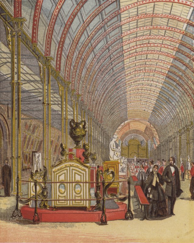 Dronning Victoria besøker Art Treasures-utstillingen, Manchester av English School