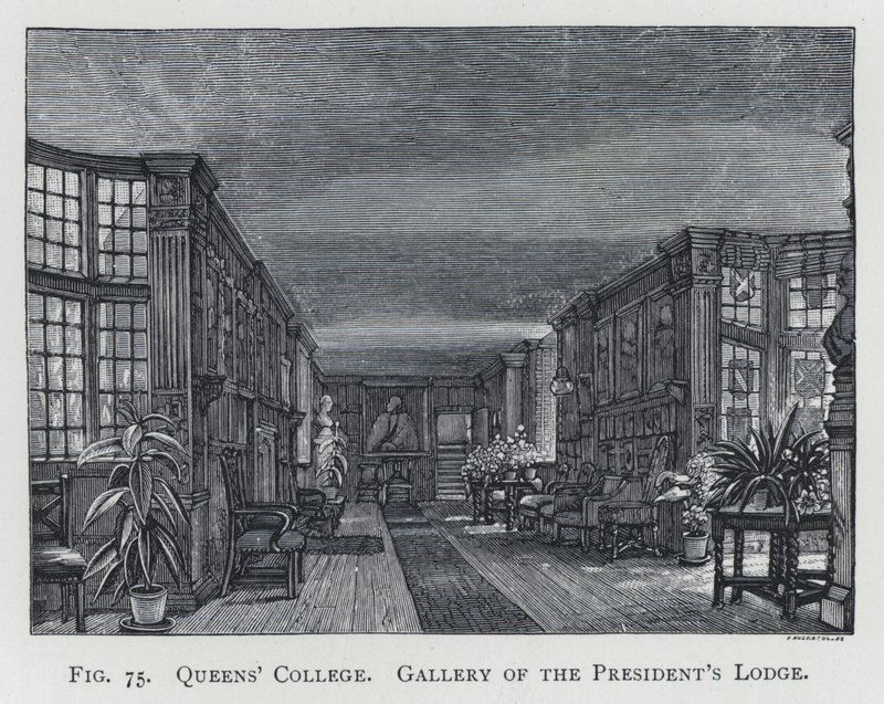 Queens' College, Gallery of the President's Lodge (gravering) av English School