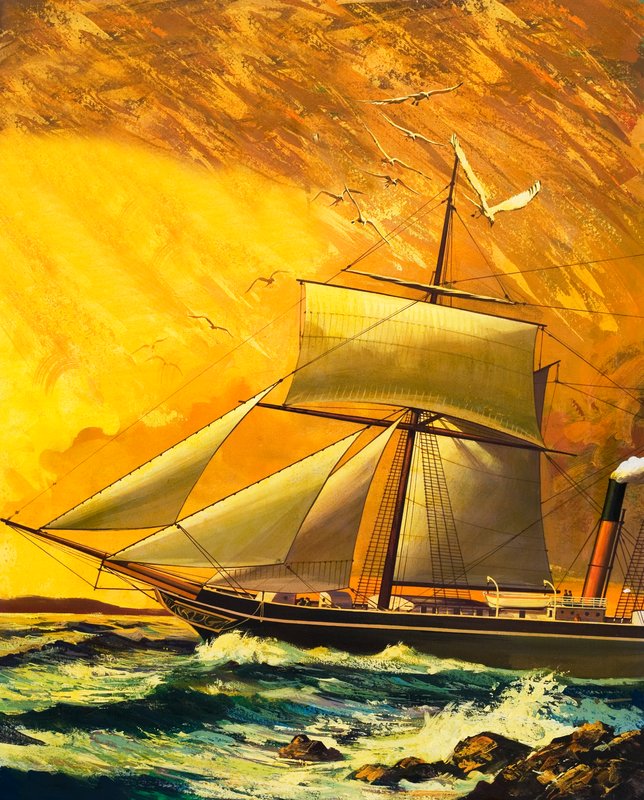 RMS Dane ankommer Table Bay av English School