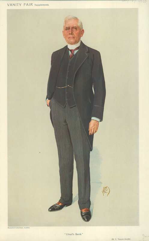 R V Vassar-Smith, Lloyds Bank, 20. juli 1910, Vanity Fair tegneserie av English School