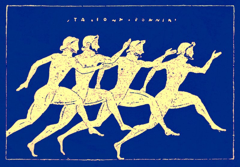 Race, illustrasjon fra History of Greece av Victor Duruy, 1890 (digitalt forbedret bilde) av English School