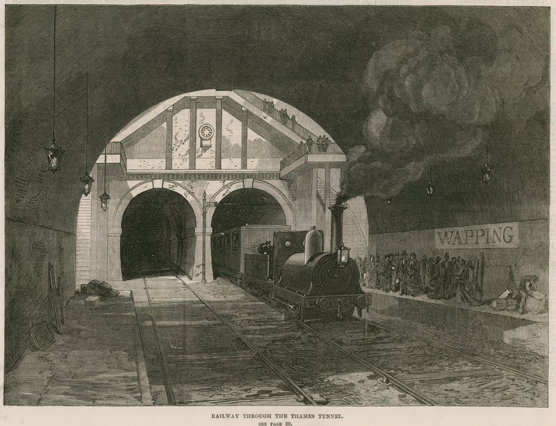 Jernbane gjennom Thames Tunnel av English School