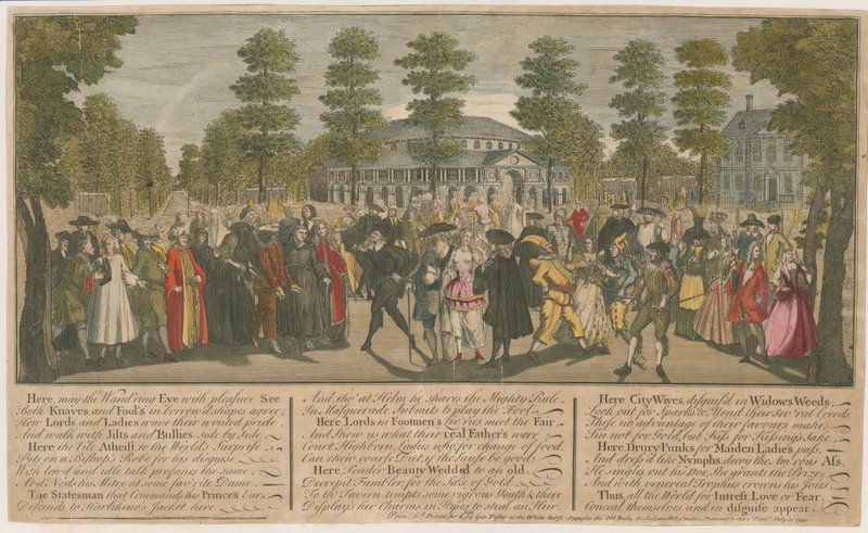 Ranelagh Gardens. Maskerade for den venetianske ambassadøren, 1749 av English School