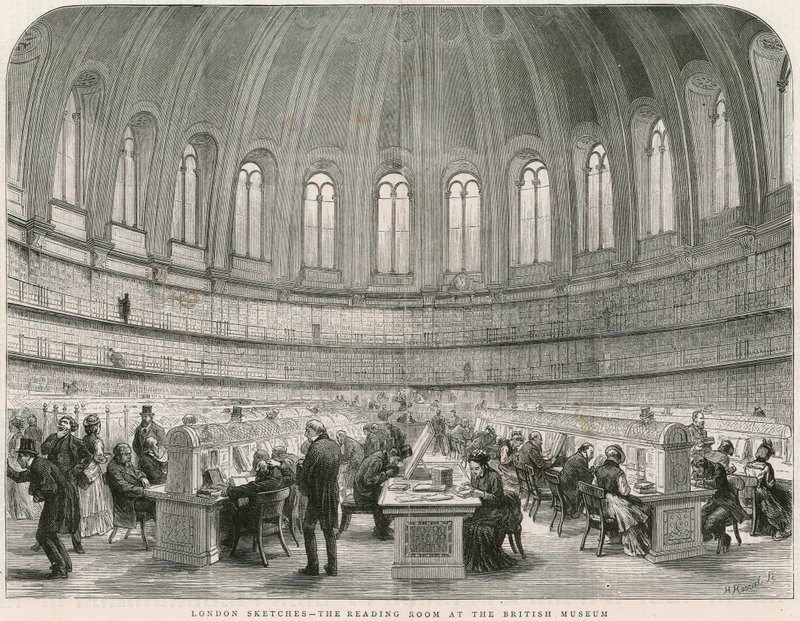 Lesesal i British Museum av English School