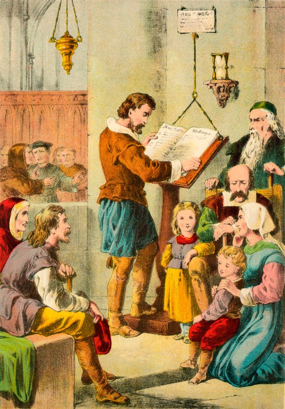 Leser Bibelen på St Pauls av English School