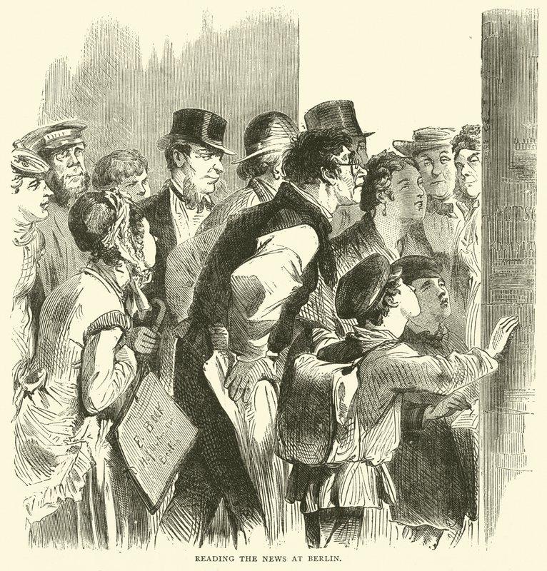 Leser nyhetene i Berlin, november 1870 av English School