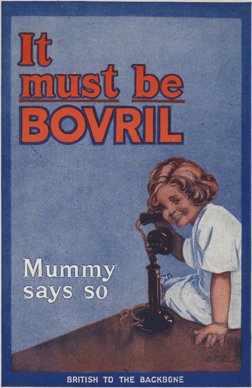 Bakside av Bovril Handy-boken og krigens dagbok av English School