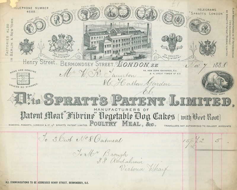 Kvittering for Dr Spratts Patent Limited av English School