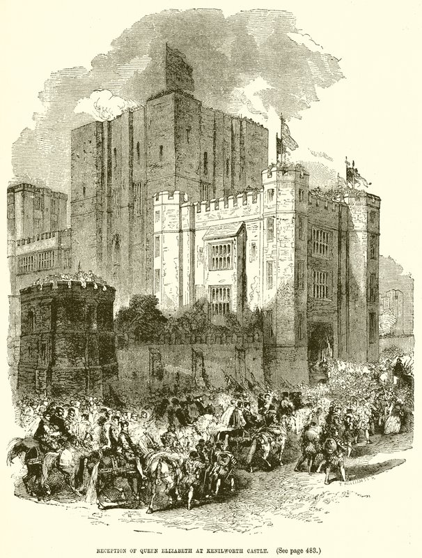 Mottakelse av dronning Elizabeth på Kenilworth Castle av English School
