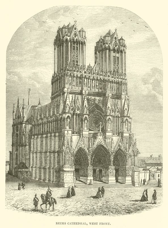 Reims katedral, vestfronten (gravering) av English School