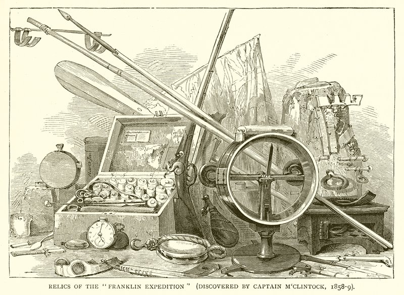 Relikvier fra Franklin-ekspedisjonen (oppdaget av kaptein MClintock, 1858-9) av English School