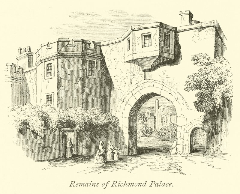 Rester av Richmond Palace av English School