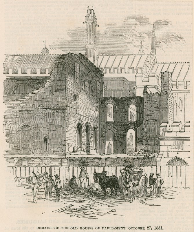 Rester av de gamle parlamentets hus, 27. oktober 1851 av English School