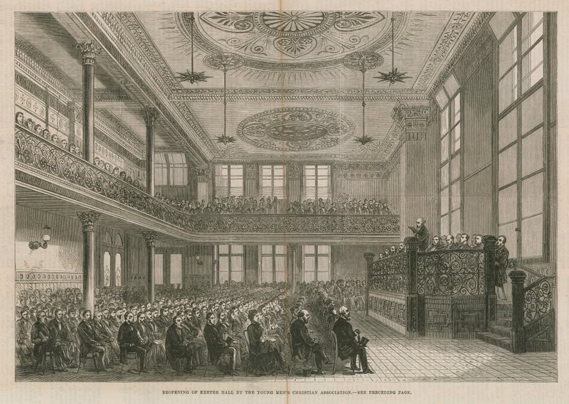 Gjenåpning av Exeter Hall, London, av Young Mens Christian Association av English School