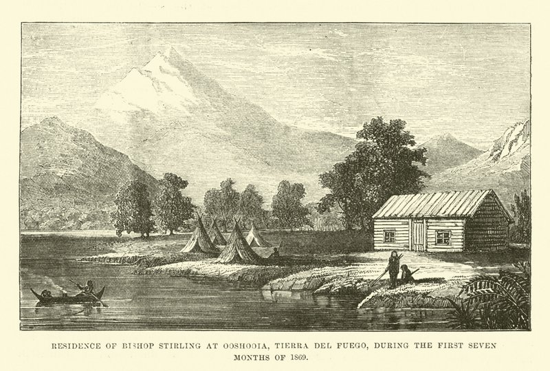 Residens for biskop Stirling i Ooshooia, Tierra del Fuego, i løpet av de første syv månedene av 1869 av English School