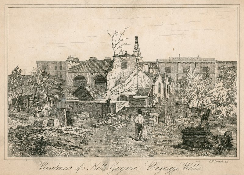 Bosted til Nell Gwynne, Bagnigge Wells, London av English School