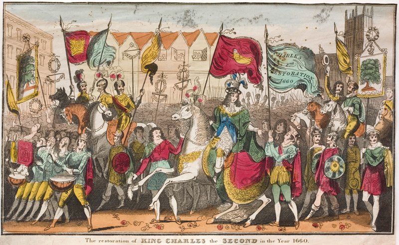 Restaurering av kong Charles II til Englands trone, Westminster, London av English School