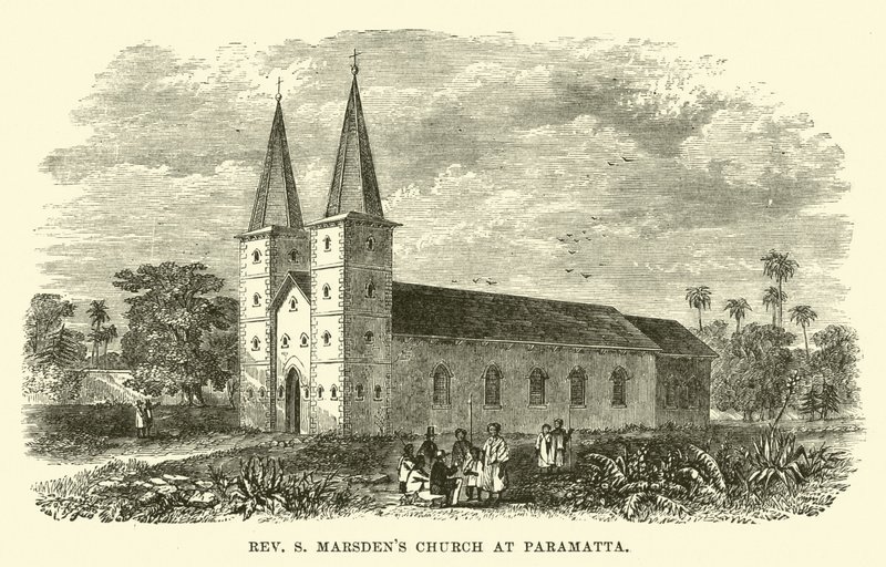 Pastor S Marsdens kirke st Parramatta av English School